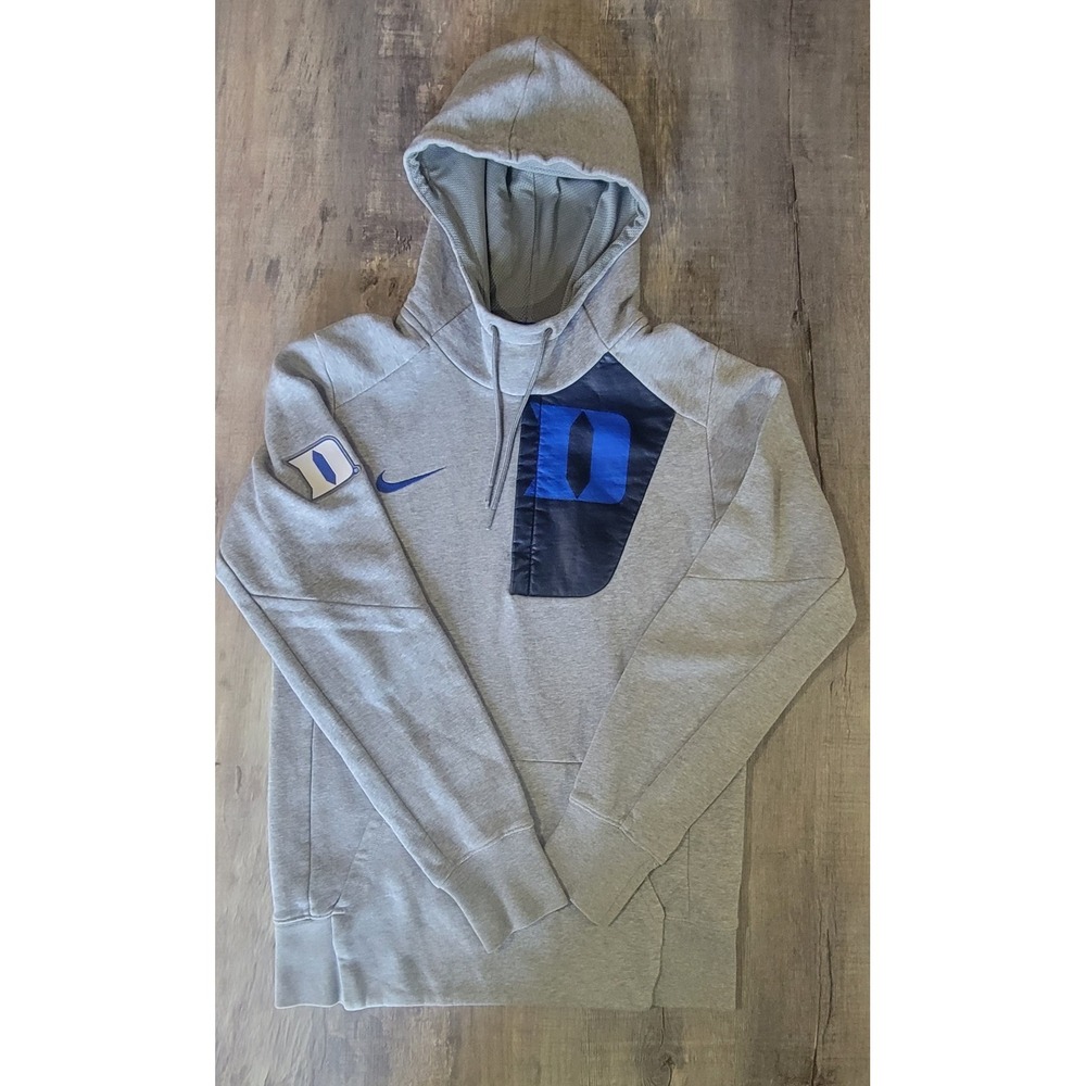 Duke‎ Blue Devils Nike Men's Small S  Logo Tech Pullover Hoodie Gray EUC NCAA